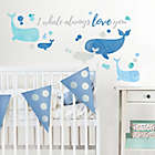 Alternate image 1 for RoomMates&reg; I Whale Always Love You Peel and Stick Wall Decals in Blue