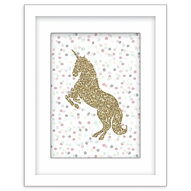 RoomMates&reg; Glitter Unicorn 11-Inch x 14-Inch Framed Wall Art. View a larger version of this product image.