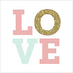 RoomMates® Love Boxed Plaque with Glitter 10-Inch Square Wood Wall Art