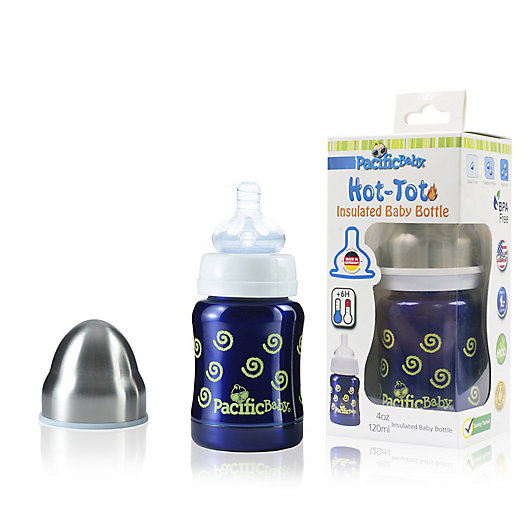 Alternate image 1 for Pacific Baby Hot-Tot 4 fl. oz. Stainless Steel Wide-Neck Insulated Baby Bottle