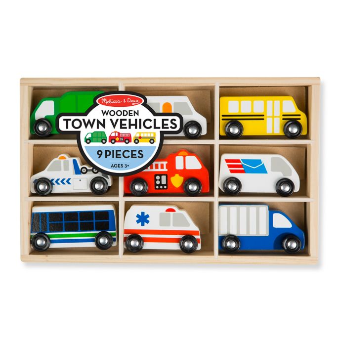 melissa & doug pull back town vehicles