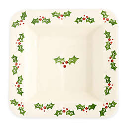 Euro Ceramica Natal Festive Holiday 13.5-Inch Square Platter