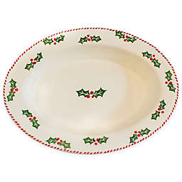 Euro Ceramica Natal Festive Holiday 18-Inch Oval Platter