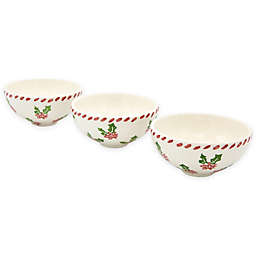 Euro Ceramica Natal Festive Holiday Dipping Bowls (Set of 3)