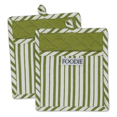 Gourmet Chef Oven Mits (Set of 2) in Green