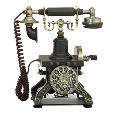Ridge Road D&eacute;cor Vintage-Style Functional Telephone in Black