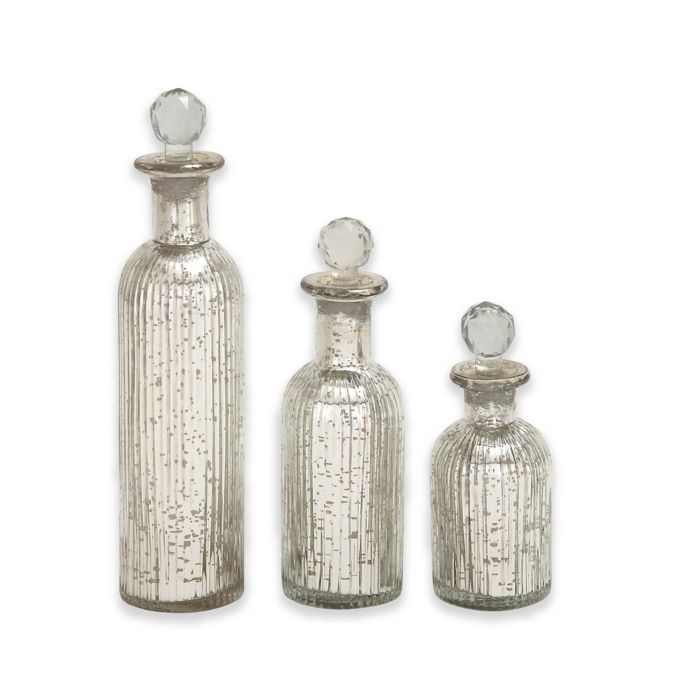 Download Ridge Road Décor 3-Piece Fluted Glass Stopper Bottle Set ...