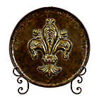 Alternate image 0 for Ridge Road D&eacute;cor Fleur de Lis Decorative Iron Plate with Stand in Brown