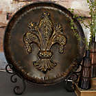 Alternate image 5 for Ridge Road D&eacute;cor Fleur de Lis Decorative Iron Plate with Stand in Brown