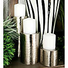 Alternate image 6 for Ridge Road D&eacute;cor 3-Piece Hammered Iron Candle Holder Set in Silver