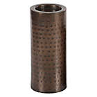 Alternate image 1 for Ridge Road D&eacute;cor 3-Piece Hammered Iron Candle Holder Set in Bronze