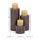 Alternate image 5 for Ridge Road D&eacute;cor 3-Piece Hammered Iron Candle Holder Set in Bronze