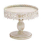Alternate image 0 for Ridge Road D&eacute;cor 10-Inch Lace Edge Iron Pedestal Cake Stand in White