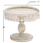 Alternate image 2 for Ridge Road D&eacute;cor 10-Inch Lace Edge Iron Pedestal Cake Stand in White