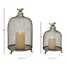 Alternate image 1 for Ridge Road D&eacute;cor 2-Piece Birdcage Iron Candle Lantern Set in Silver