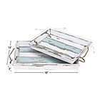 Alternate image 5 for Ridge Road D&eacute;cor 2-Piece Distressed Wood Slat Serving Tray Set in White/Blue