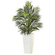 Nearly Natural 39-Inch Areca Palm Tree in White Tower Planter