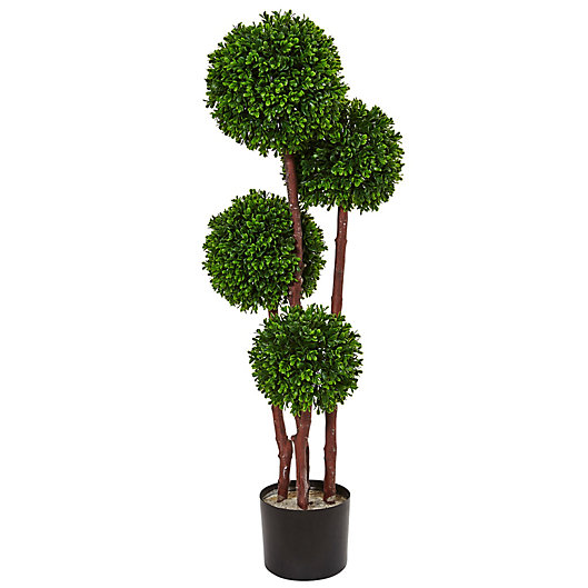 THE BLOOM TIMES 5ft Spiral Boxwood Topiary Trees Artificial Outdoor Faux Potted Plants UV Protected Fake Indoor Plants in Pots for Home Office Front Porch Decor Set of 2