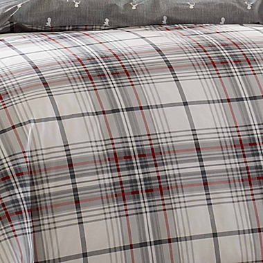 Eddie Bauer&reg; Alder Plaid 2-Piece Reversible Twin Duvet Cover Set in Charcoal. View a larger version of this product image.