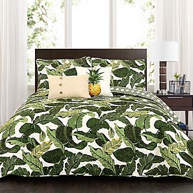 Lush Decor Tropical Paradise King Quilt Set in Green. View a larger version of this product image.