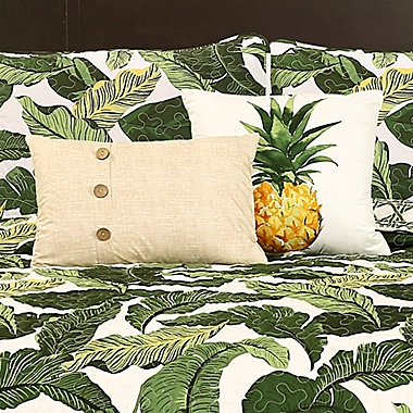 Lush Decor Tropical Paradise King Quilt Set in Green. View a larger version of this product image.