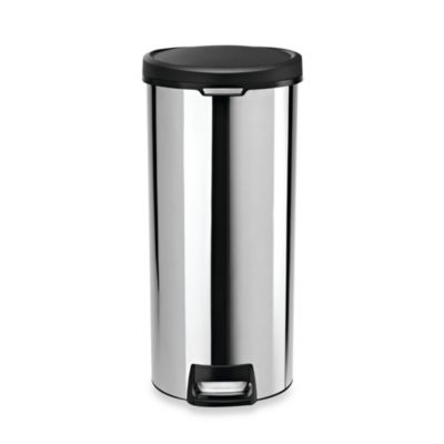 Simplehuman 30 Liter Round Stainless Steel Step Trash Can Bed Bath   16875318005875p