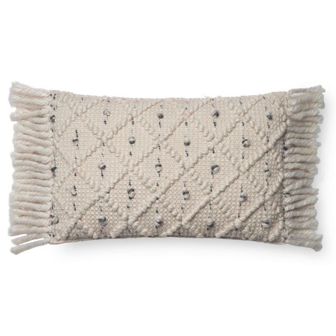 Magnolia Home Jana Oblong Throw Pillow Cover In Ivory Black Bed