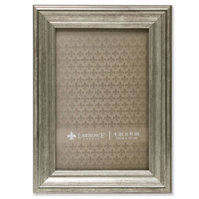 Lawrence Frames Burnished 4Inch x 6Inch Picture Frame in Silver Bed