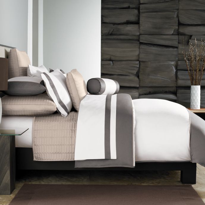 Ampersand® Color Block Quilted Coverlet in Slate Bed Bath & Beyond