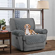 Smart Fit 3-Piece Reversible Suede Recliner Cover in Light Grey