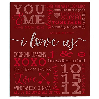 I Love Us Personalized 50x60 Fleece Blanket. View a larger version of this product image.