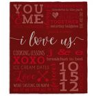 Alternate image 1 for I Love Us Personalized 50x60 Fleece Blanket