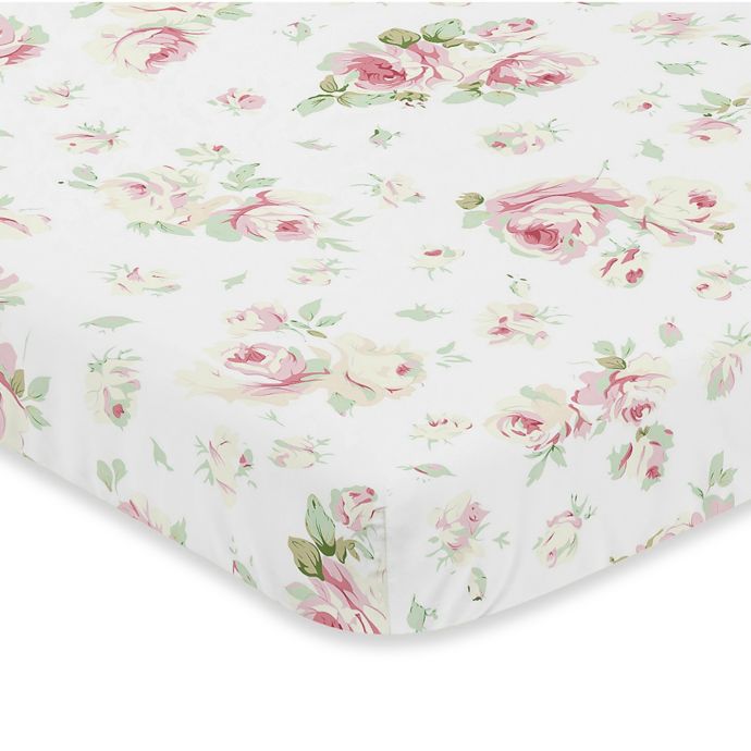 Sweet Jojo Designs Riley S Roses Fitted Mini Crib Sheet Buybuy Baby