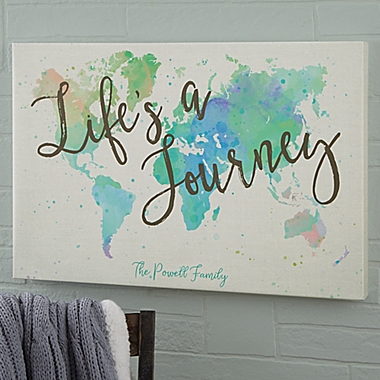 The Journey World Map 24-Inch x 36-Inch Canvas Print. View a larger version of this product image.