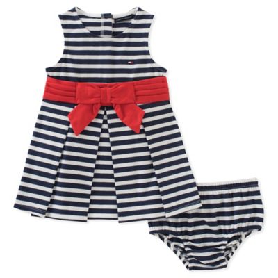 tommy hilfiger red and white striped dress