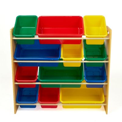 blue toy organizer