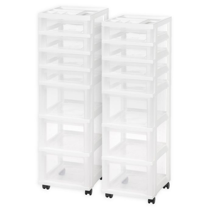 Iris 7 Drawer Storage Cart With Organizer Top Set Of 2 Bed