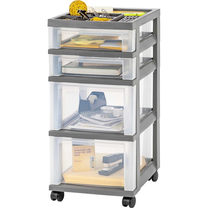 IRISÂ® 4-Drawer Storage Cart with Organizer Top (Set of 2) | Bed Bath