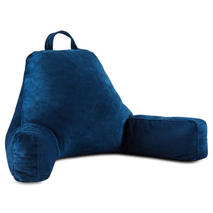 Linenspa Memory Foam Large Reading Pillow In Navy Bed Bath Beyond