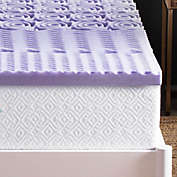 Lucid 2-Inch 5-Zone Lavender-Infused Memory Foam King Mattress Topper in Purple