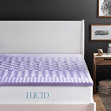 LUCID 2-inch 5 Zone GEL or Lavender Scented Memory Foam Mattress Topper Twin for sale online 