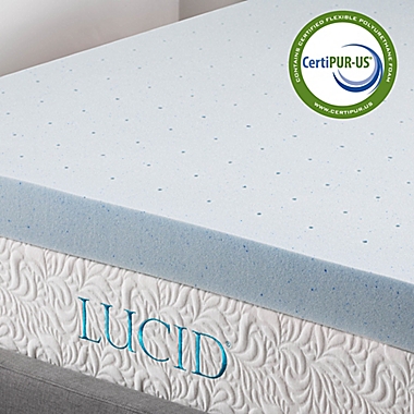 Lucid 4-Inch Gel Infused Memory Foam Queen Mattress Topper in Purple. View a larger version of this product image.