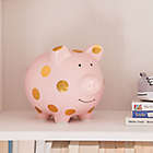 Alternate image 1 for Pearhead&trade; Large Ceramic Polka Dot Piggy Bank in Pink/Gold