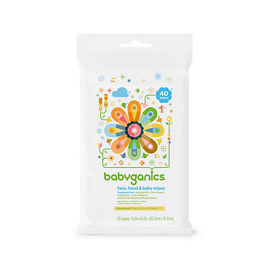 Alternate image 1 for Babyganics® 40-Count Fragrance-Free Face, Hand & Baby Wipes