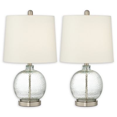 brushed nickel table lamps set of 2