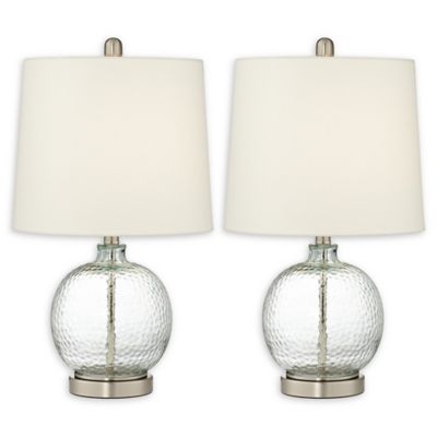 brushed nickel table lamps set of 2