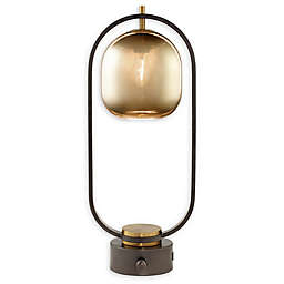 Pacific Coast Lighting Hanging Glass Dome Table Lamp in Gunmetal