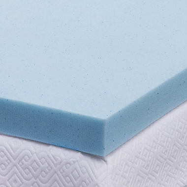Lucid Memory Foam 3-Inch King Mattress Topper in Blue. View a larger version of this product image.