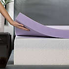 Alternate image 2 for Lucid Memory Foam 3-Inch Queen Mattress Topper in Purple