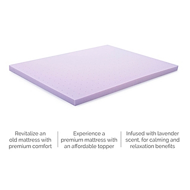 Lucid Memory Foam 3-Inch Queen Mattress Topper in Purple. View a larger version of this product image.